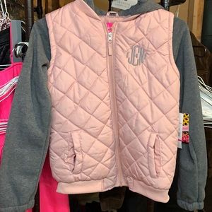 NWT Girls quilted look jacket w/ hood SZ-14/16